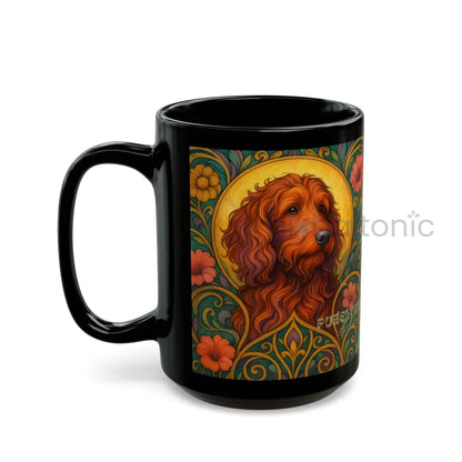 Red Goldendoodle (Groodle) Dog Black Mug – Vintage Pet Themed Cup for Gifts & Home Decor Mug