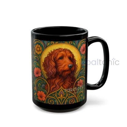 Red Goldendoodle (Groodle) Dog Black Mug – Vintage Pet Themed Cup for Gifts & Home Decor Mug