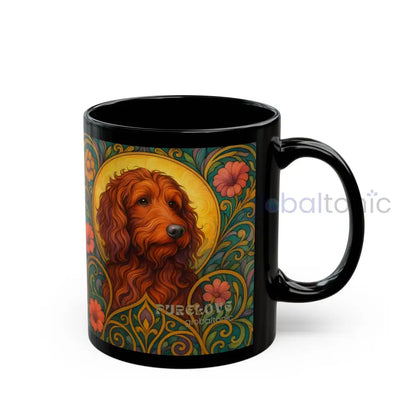 Red Goldendoodle (Groodle) Dog Black Mug – Vintage Pet Themed Cup for Gifts & Home Decor Mug
