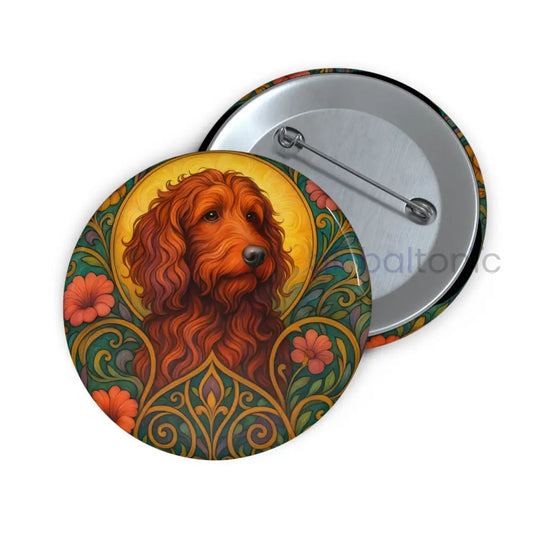 Red Cockapoo (Spoodle) Dog Pin Button - Vintage Design Gift for Dog Lovers 2.25’’ Accessories
