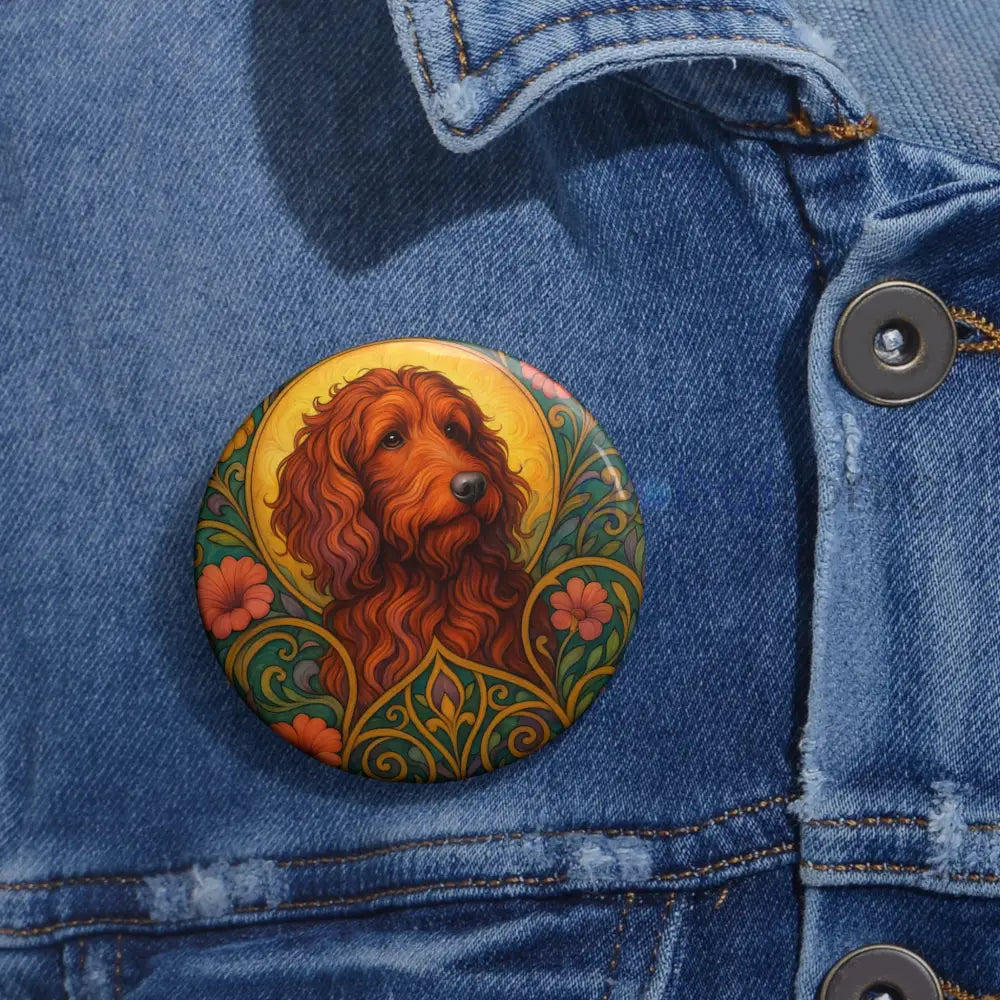 Red Cockapoo (Spoodle) Dog Pin Button - Vintage Design Gift for Dog Lovers Accessories