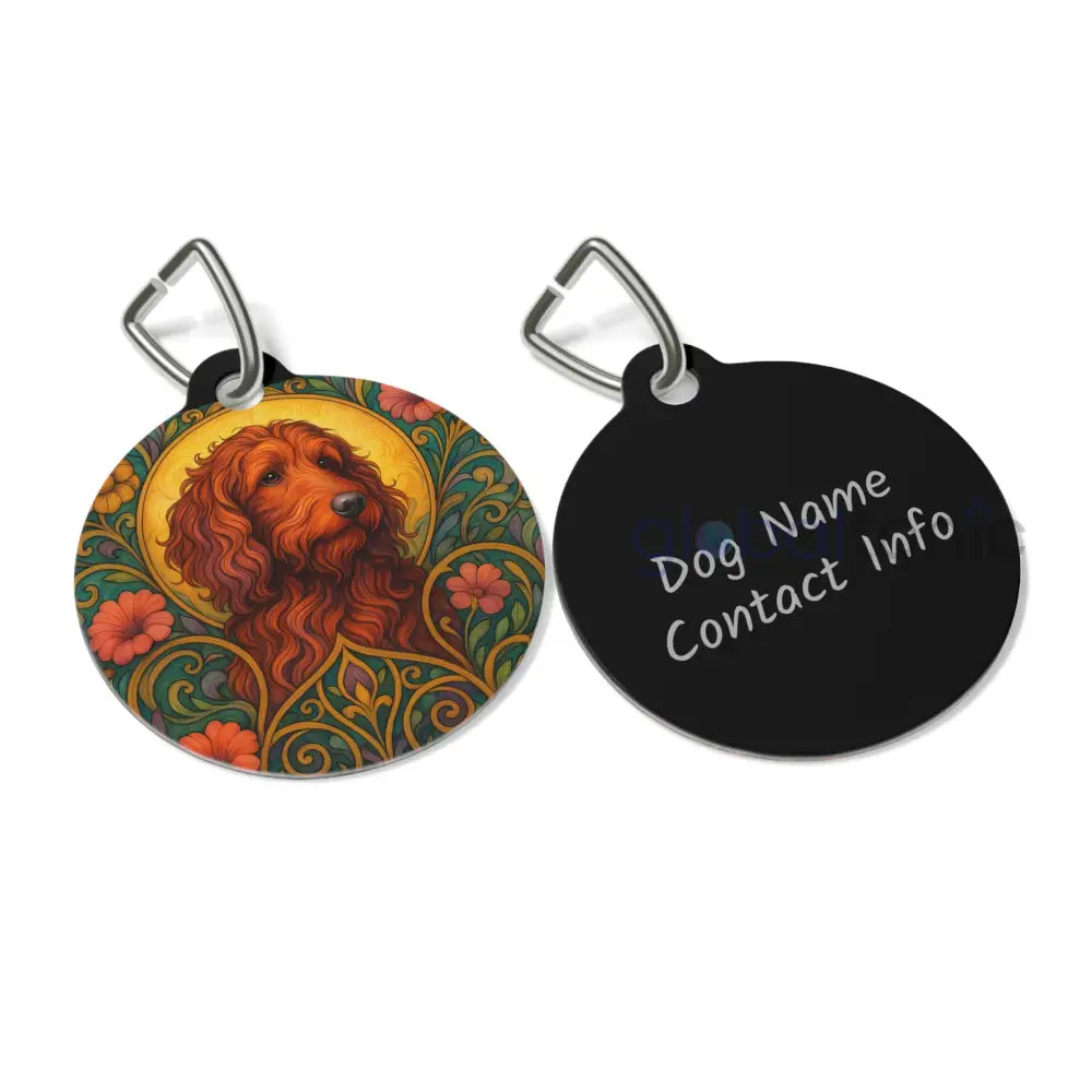 Red Goldendoodle (Groodle) Dog Tag - Vintage Design Gift for Dog Lovers & Pet Owners 1’’ Pets