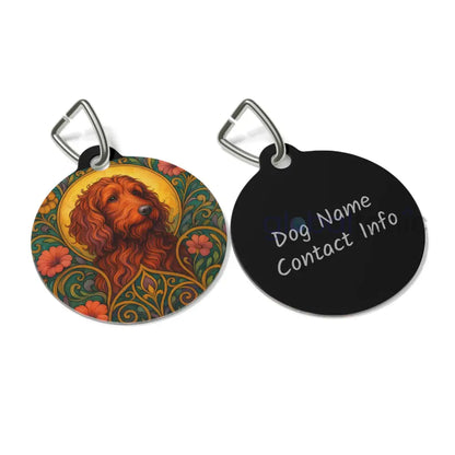 Red Goldendoodle (Groodle) Dog Tag - Vintage Design Gift for Dog Lovers & Pet Owners 1’’ Pets