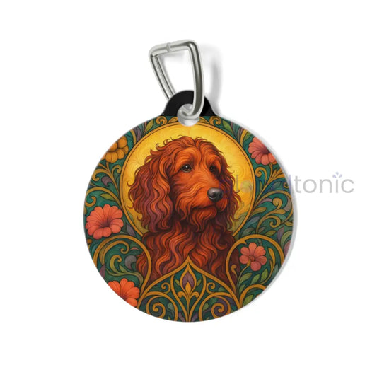 Red Goldendoodle (Groodle) Dog Tag - Vintage Design Gift for Dog Lovers & Pet Owners 1’’ Pets