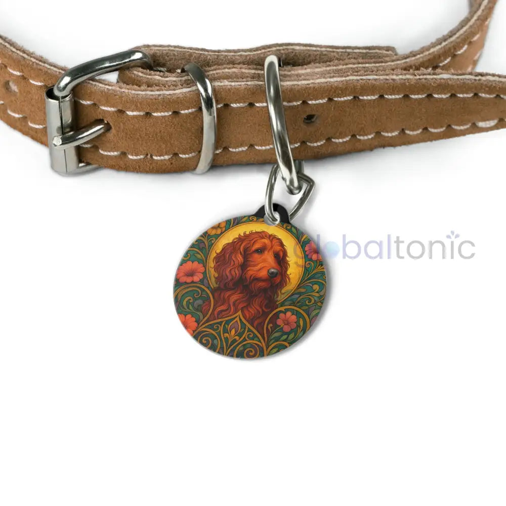 Red Goldendoodle (Groodle) Dog Tag - Vintage Design Gift for Dog Lovers & Pet Owners 1’’ Pets