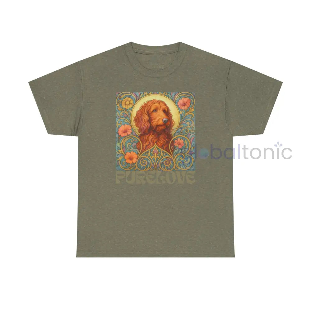 Red Goldendoodle (Groodle) Vintage Graphic T-Shirt – Unisex Cotton Tee for Dog Lovers Heather Military Green / S T-Shirt