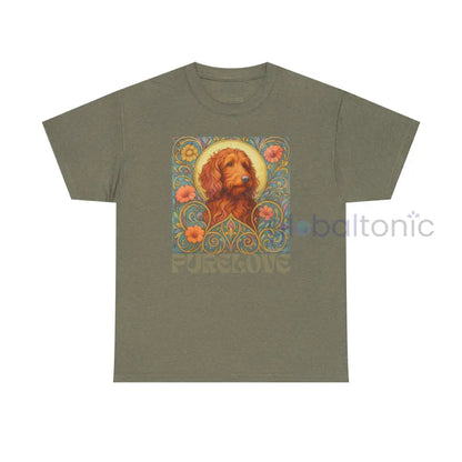 Red Goldendoodle (Groodle) Vintage Graphic T-Shirt – Unisex Cotton Tee for Dog Lovers Heather Military Green / S T-Shirt