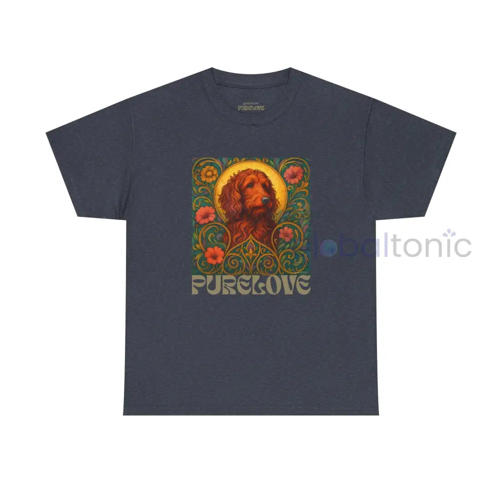 Red Goldendoodle (Groodle) Vintage Graphic T-Shirt – Unisex Cotton Tee for Dog Lovers Heather Navy / S T-Shirt
