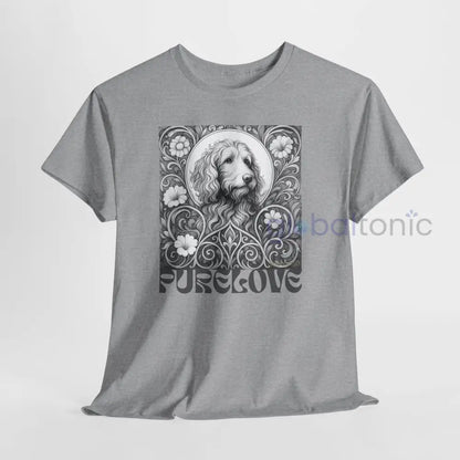 Red Goldendoodle (Groodle) Vintage Unisex Cotton Tee for Dog Lovers (Black & White) T-Shirt