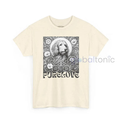 Red Goldendoodle (Groodle) Vintage Unisex Cotton Tee for Dog Lovers (Black & White) T-Shirt