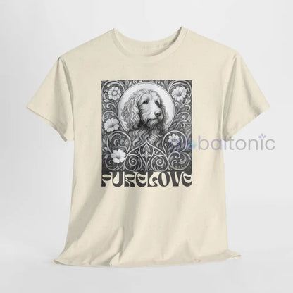 Red Goldendoodle (Groodle) Vintage Unisex Cotton Tee for Dog Lovers (Black & White) T-Shirt