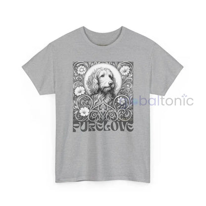 Red Goldendoodle (Groodle) Vintage Unisex Cotton Tee for Dog Lovers (Black & White) T-Shirt