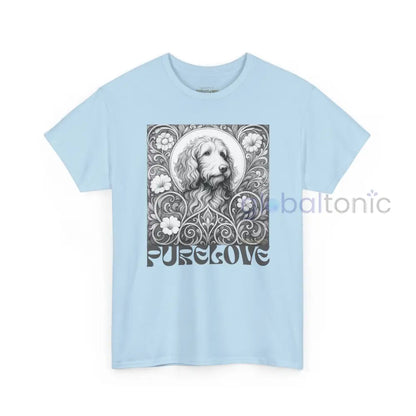 Red Goldendoodle (Groodle) Vintage Unisex Cotton Tee for Dog Lovers (Black & White) T-Shirt