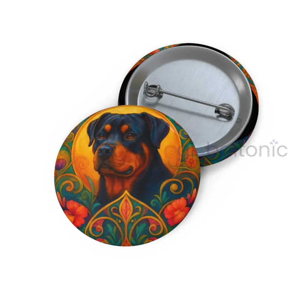 Rottweiler Dog Pin Button - Vintage Design Gift for Dog Lovers & Pet Owners 1.25’’ Accessories