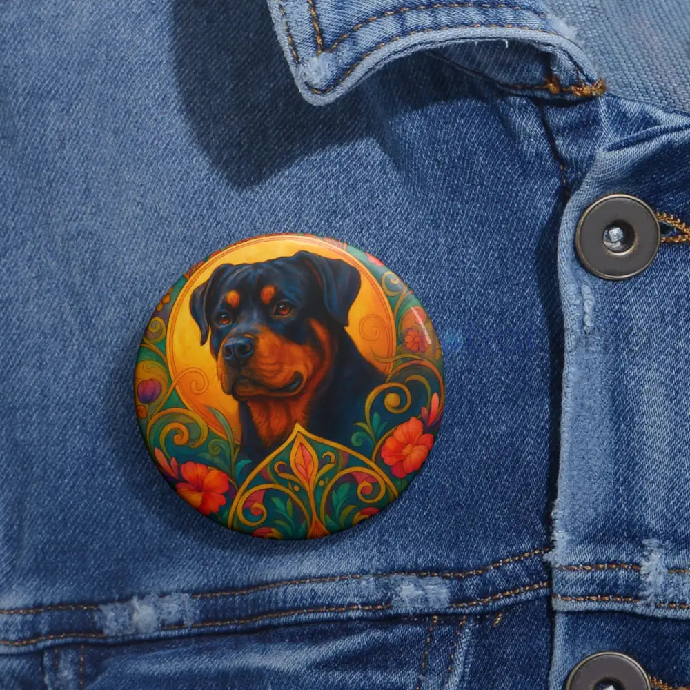 Rottweiler Dog Pin Button - Vintage Design Gift for Dog Lovers & Pet Owners Accessories