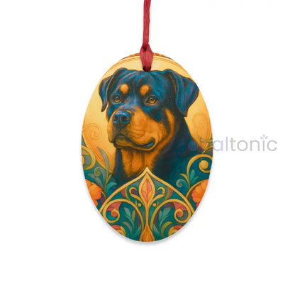 Rottweiler Custom Wooden Magnet Ornament – Christmas Decoration & Dog Lover Gift Oval / One Size Home Decor