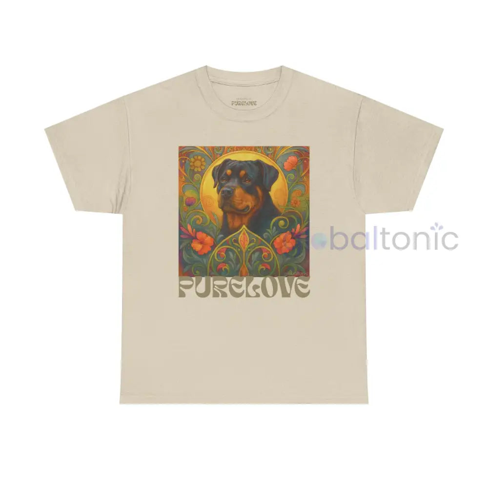 Rottweiler Vintage Graphic T-Shirt – Unisex Cotton Tee for Dog Lovers Sand / S T-Shirt