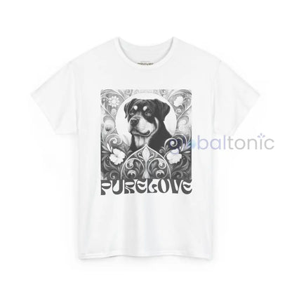 Rottweiler Vintage Unisex Cotton Tee for Dog Lovers (Black & White) White / S T-Shirt