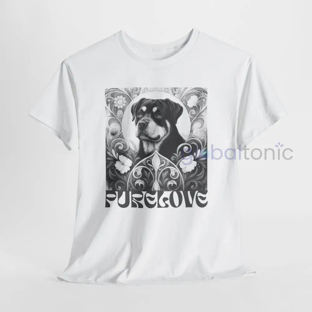 Rottweiler Vintage Unisex Cotton Tee for Dog Lovers (Black & White) T-Shirt