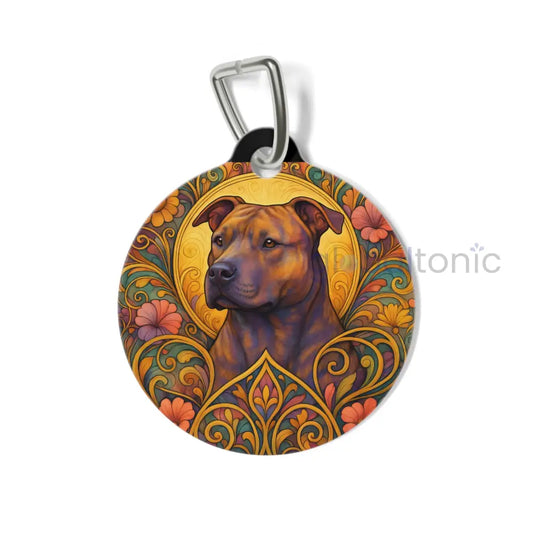 Staffy (Staffordshire) Brindle Bull Terrier Dog Tag - Vintage Design Gift for Dog Lovers 1’’ Pets