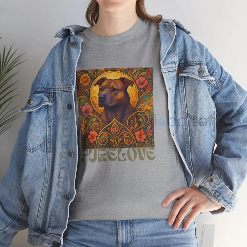 Staffy (Staffordshire) Brindle Bull Terrier Brindle Vintage Graphic T-Shirt – Unisex Cotton Tee for Dog Lovers T-Shirt