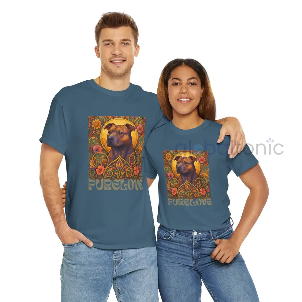 Staffy (Staffordshire) Brindle Bull Terrier Brindle Vintage Graphic T-Shirt – Unisex Cotton Tee for Dog Lovers T-Shirt