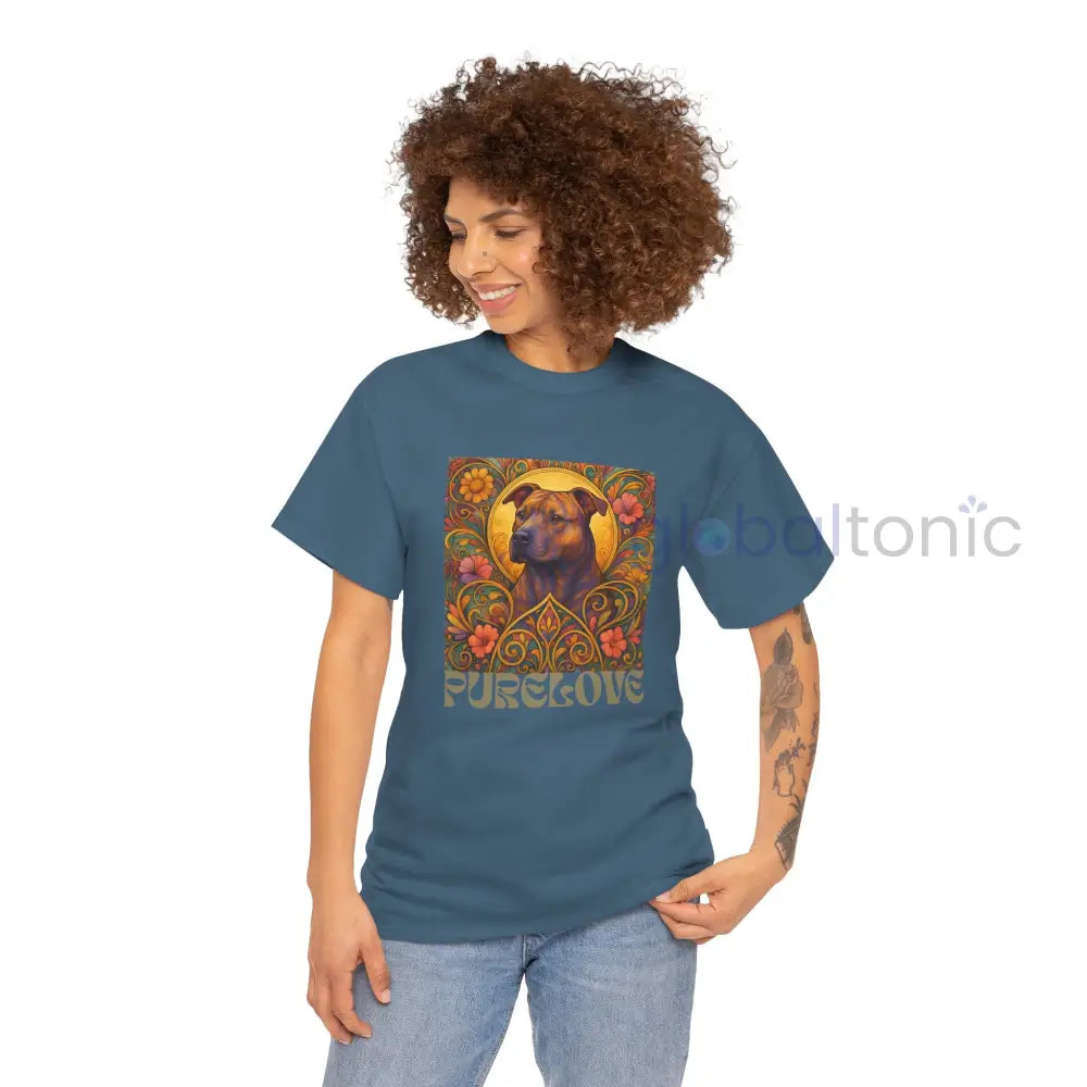 Staffy (Staffordshire) Brindle Bull Terrier Brindle Vintage Graphic T-Shirt – Unisex Cotton Tee for Dog Lovers T-Shirt