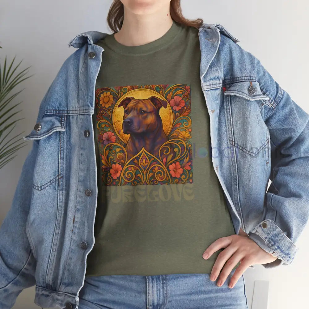 Staffy (Staffordshire) Brindle Bull Terrier Brindle Vintage Graphic T-Shirt – Unisex Cotton Tee for Dog Lovers T-Shirt