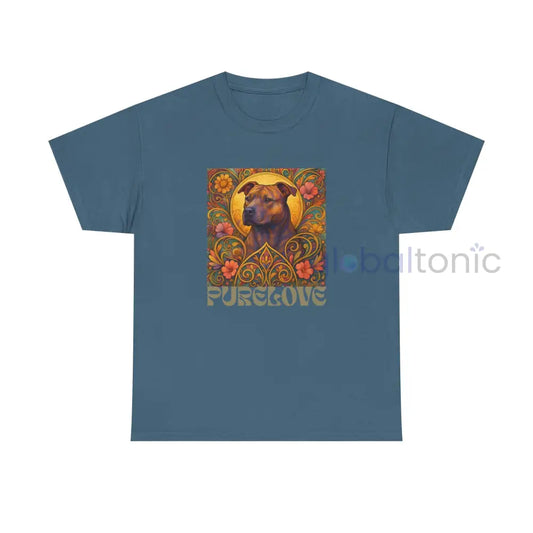 Staffy (Staffordshire) Brindle Bull Terrier Brindle Vintage Graphic T-Shirt – Unisex Cotton Tee for Dog Lovers Indigo