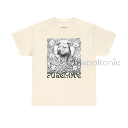 Staffy (Staffordshire) Brindle Bull Terrier Vintage Unisex Cotton Tee for Dog Lovers (Black & White) Natural / S T-Shirt