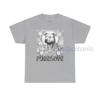 Staffy (Staffordshire) Brindle Bull Terrier Vintage Unisex Cotton Tee for Dog Lovers (Black & White) Sport Grey / S