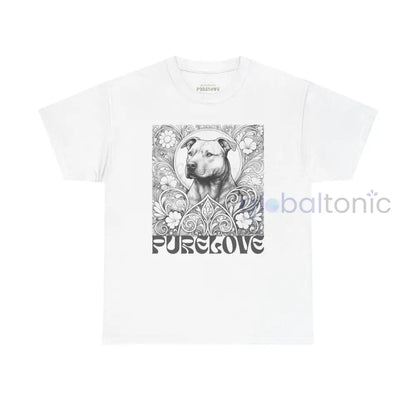 Staffy (Staffordshire) Brindle Bull Terrier Vintage Unisex Cotton Tee for Dog Lovers (Black & White) T-Shirt