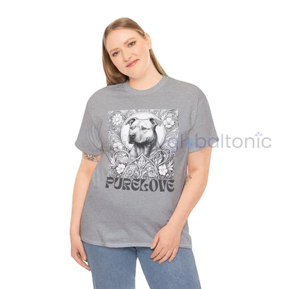 Staffy (Staffordshire) Brindle Bull Terrier Vintage Unisex Cotton Tee for Dog Lovers (Black & White) T-Shirt