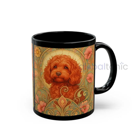 Strawberry Cavapoo (Cavoodle) Dog Lover Black Mug – Vintage Pet Themed Cup for Gifts & Home Decor 11oz Mug