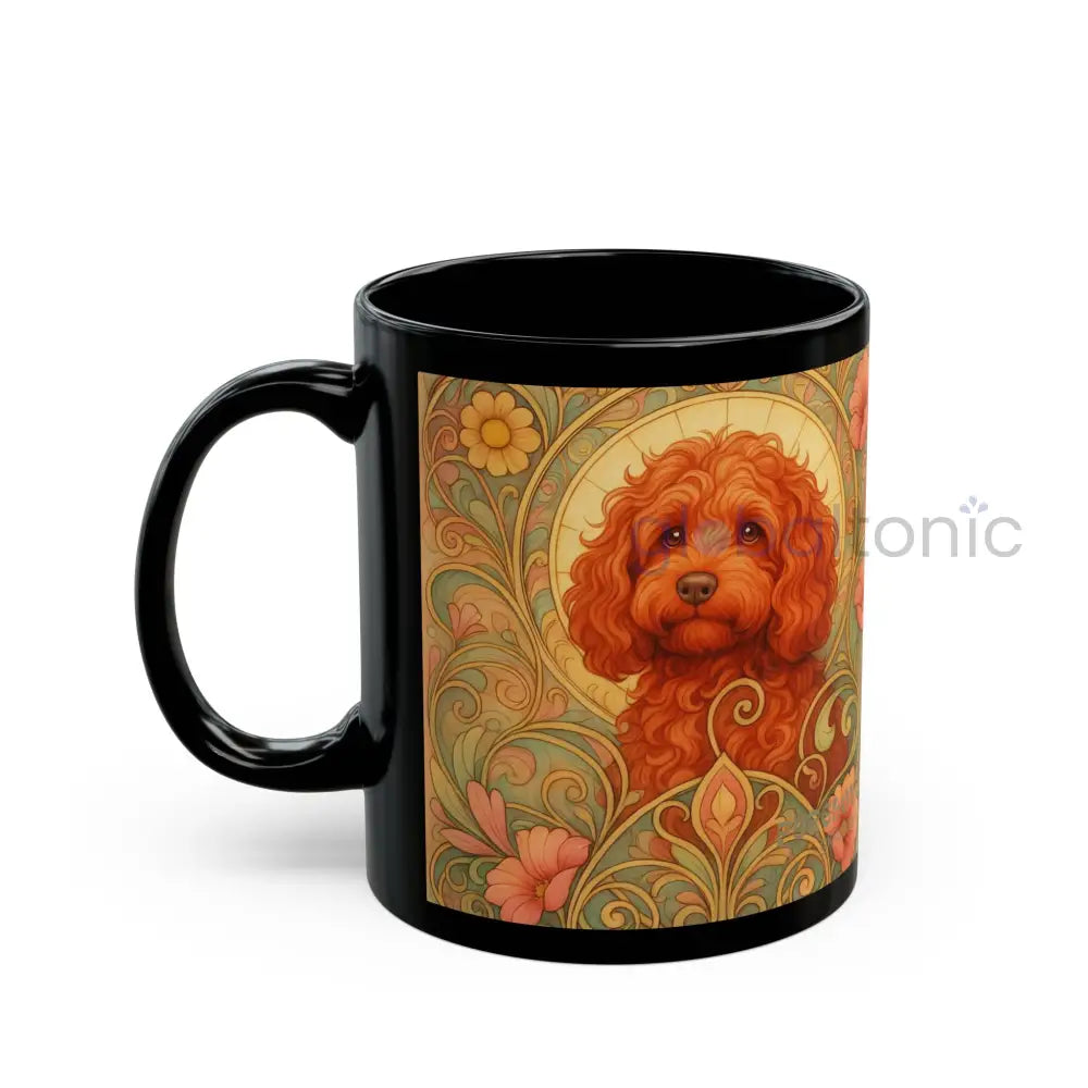 Strawberry Cavapoo (Cavoodle) Dog Lover Black Mug – Vintage Pet Themed Cup for Gifts & Home Decor Mug
