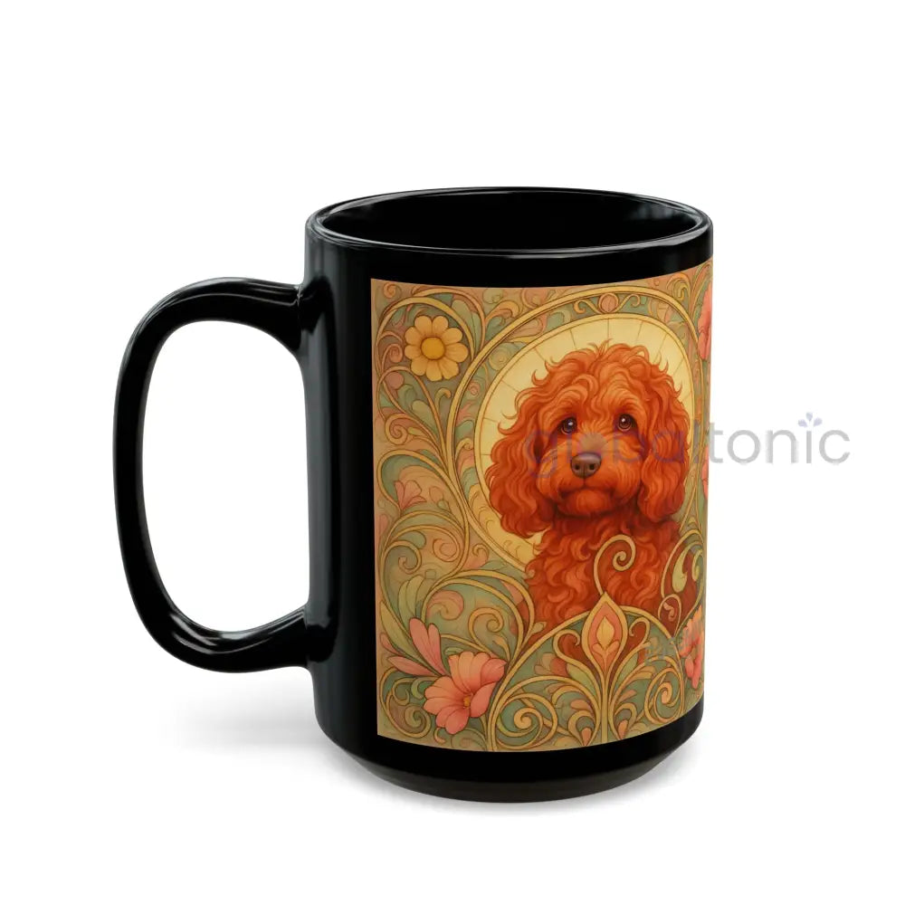 Strawberry Cavapoo (Cavoodle) Dog Lover Black Mug – Vintage Pet Themed Cup for Gifts & Home Decor Mug