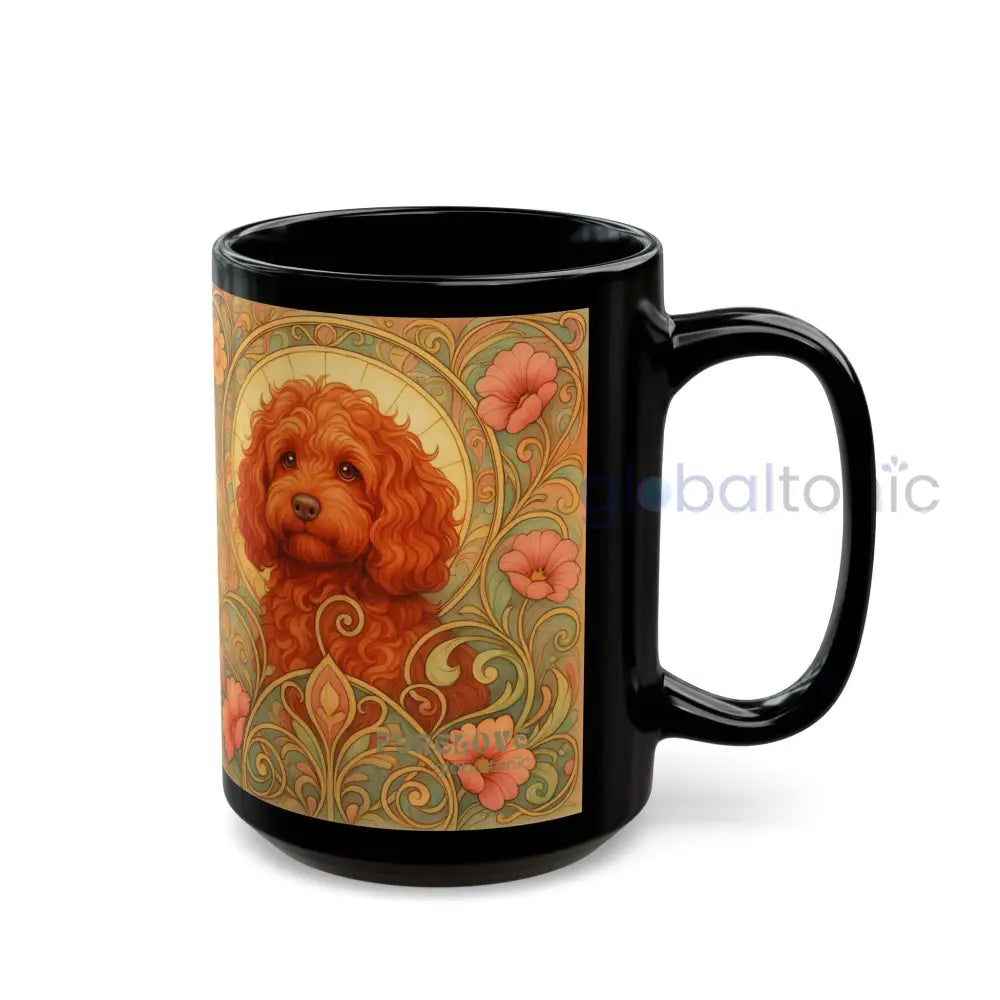 Strawberry Cavapoo (Cavoodle) Dog Lover Black Mug – Vintage Pet Themed Cup for Gifts & Home Decor Mug