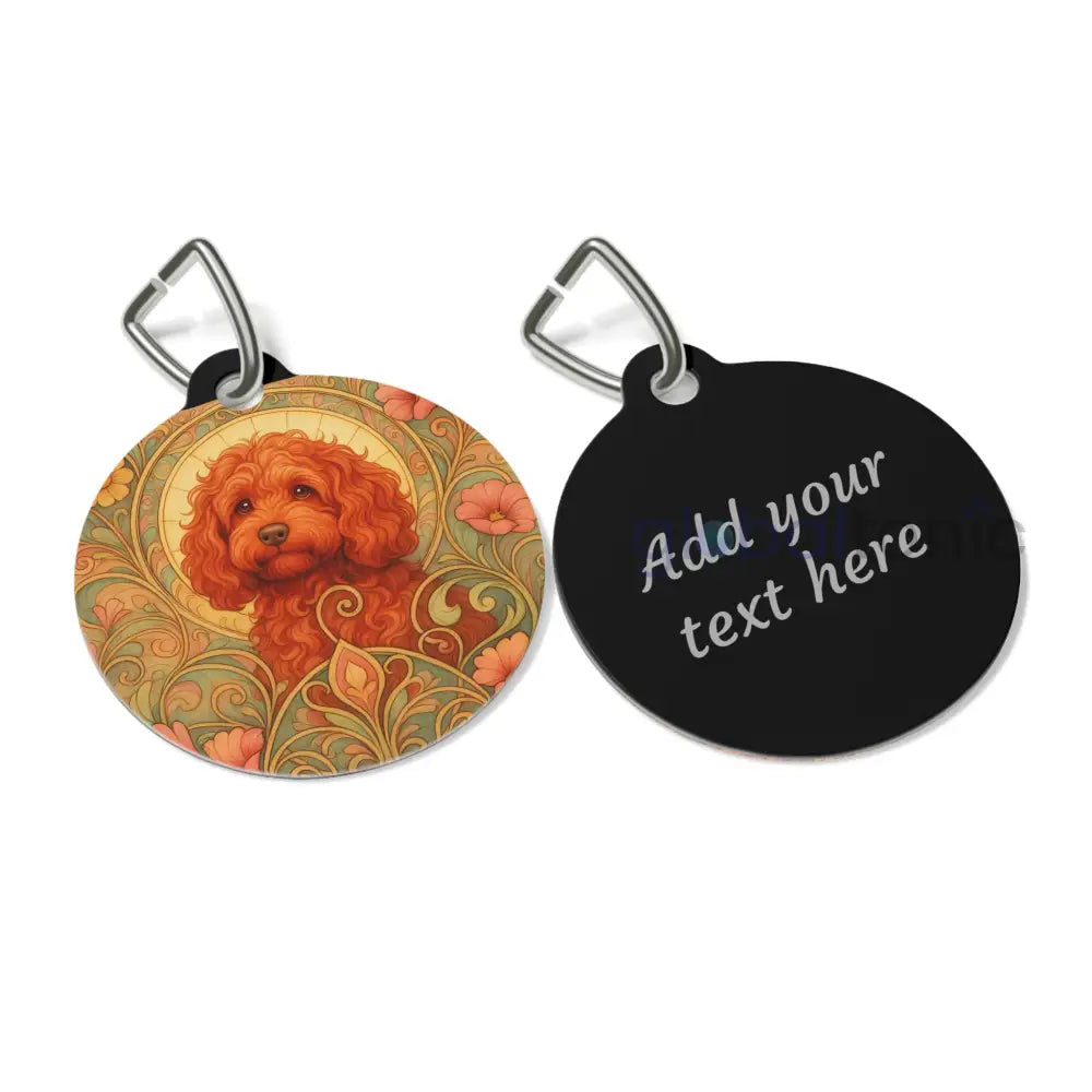 Strawberry Cavapoo (Cavoodle) Dog Tag - Vintage Design Gift for Dog Lovers & Pet Owners 1’’ Pets