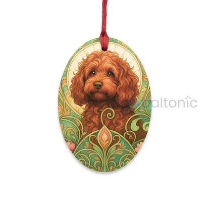 Strawberry Cavapoo (Cavoodle) Custom Wooden Ornament –Christmas Decoration & Pet Lover Gift Oval / One Size Home Decor