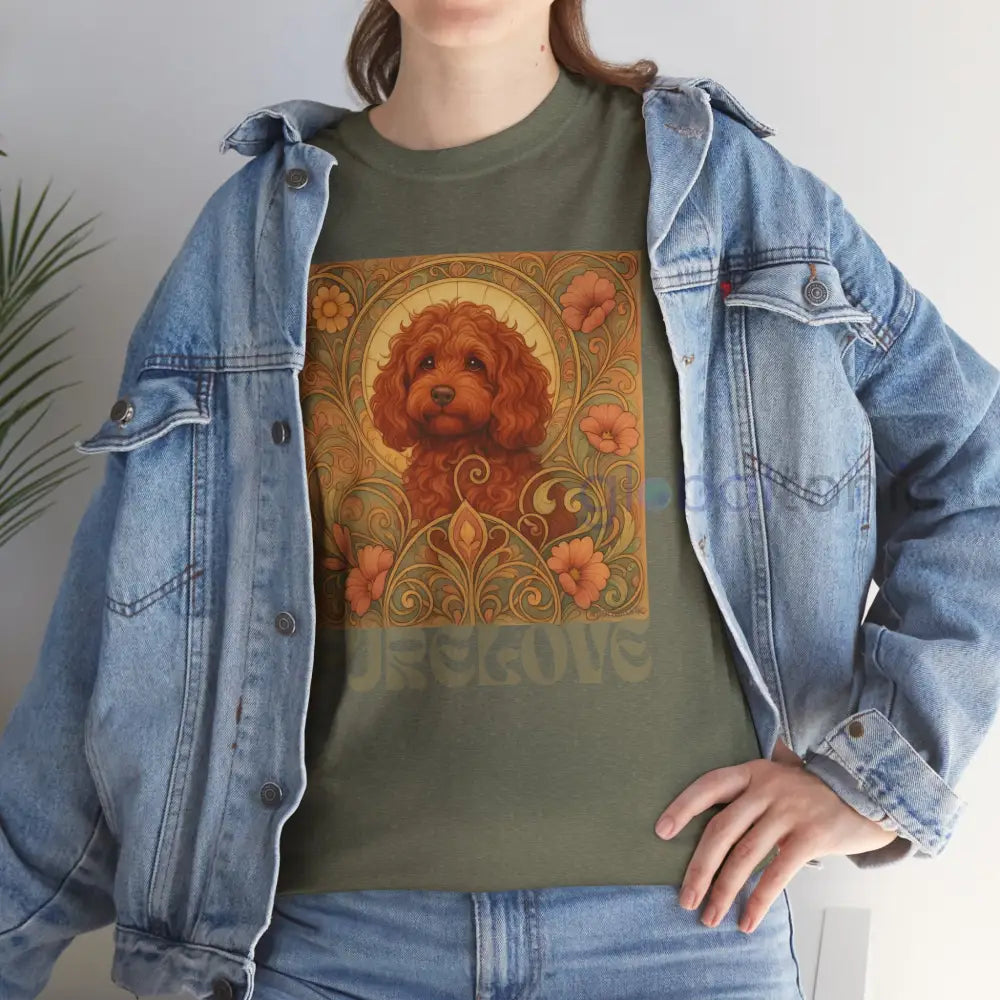 Strawberry Cavapoo (Cavoodle) Vintage Graphic T-shirt -Unisex Cotton Tee for Dog Lovers T-Shirt