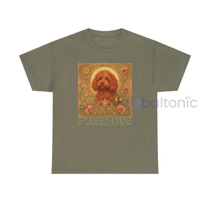 Strawberry Cavapoo (Cavoodle) Vintage Graphic T-shirt -Unisex Cotton Tee for Dog Lovers Heather Military Green / S