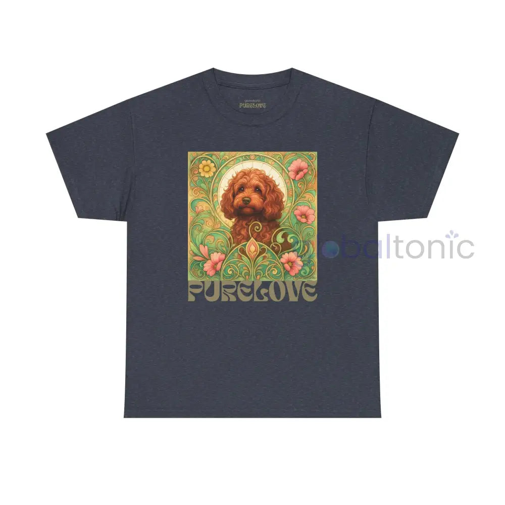 Strawberry Cavapoo (Cavoodle) Vintage Graphic T-shirt -Unisex Cotton Tee for Dog Lovers Heather Navy / S T-Shirt