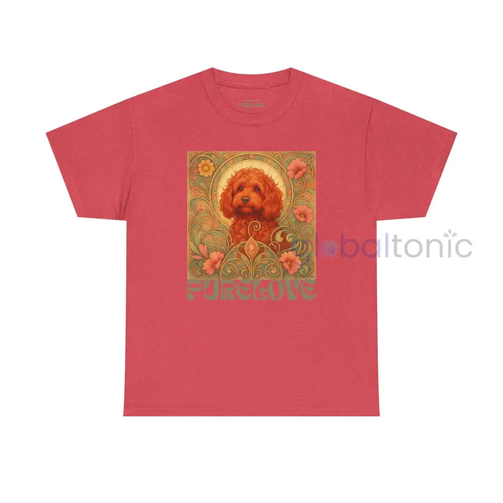 Strawberry Cavapoo (Cavoodle) Vintage Graphic T-shirt -Unisex Cotton Tee for Dog Lovers Heather Red / S T-Shirt