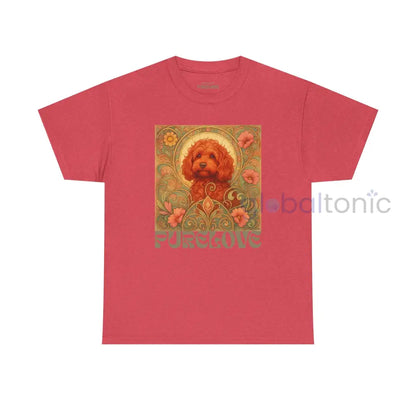 Strawberry Cavapoo (Cavoodle) Vintage Graphic T-shirt -Unisex Cotton Tee for Dog Lovers Heather Red / S T-Shirt