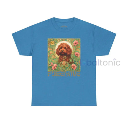 Strawberry Cavapoo (Cavoodle) Vintage Graphic T-shirt -Unisex Cotton Tee for Dog Lovers Heather Sapphire / S T-Shirt