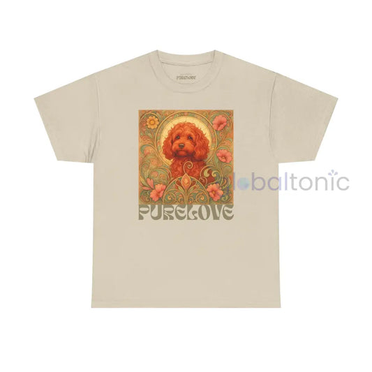 Strawberry Cavapoo (Cavoodle) Vintage Graphic T-shirt -Unisex Cotton Tee for Dog Lovers Sand / S T-Shirt