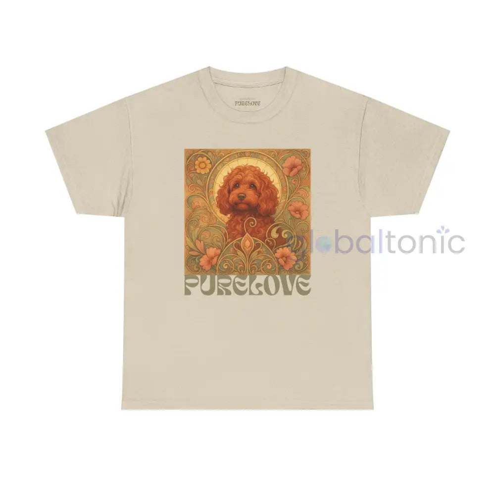 Strawberry Cavapoo (Cavoodle) Vintage Graphic T-shirt -Unisex Cotton Tee for Dog Lovers Sand / S T-Shirt