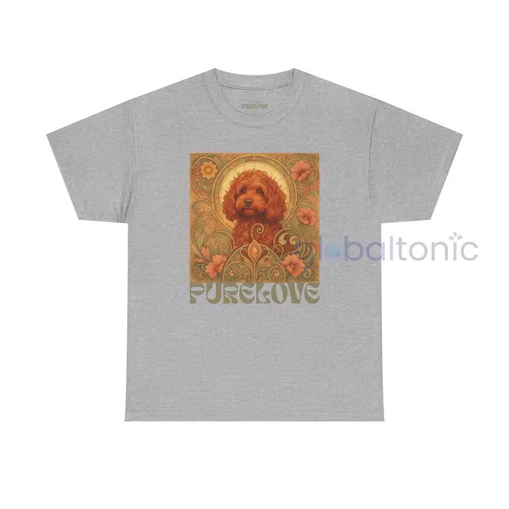 Strawberry Cavapoo (Cavoodle) Vintage Graphic T-shirt -Unisex Cotton Tee for Dog Lovers Sport Grey / S T-Shirt