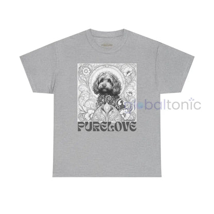 Strawberry Cavapoo (Cavoodle) Vintage Unisex Cotton Tee for Dog Lovers (Black & White) Sport Grey / S T-Shirt