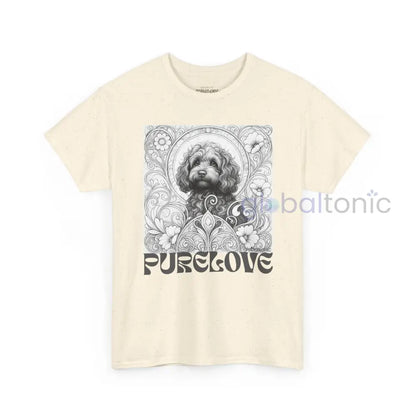 Strawberry Cavapoo (Cavoodle) Vintage Unisex Cotton Tee for Dog Lovers (Black & White) T-Shirt